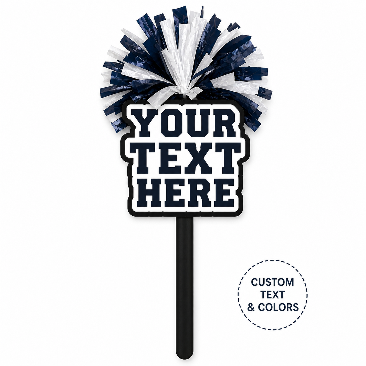 Custom Text PomPom Stick